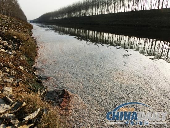 新墨河面上污水卷起褐紅泡沫連綿1000余米，空氣中怪味刺鼻。污水長(zhǎng)期侵蝕浸染，致新墨河岸泥土變色，刺目驚心。