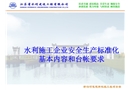 水利安全標(biāo)準(zhǔn)化的基本內(nèi)容和臺賬要求